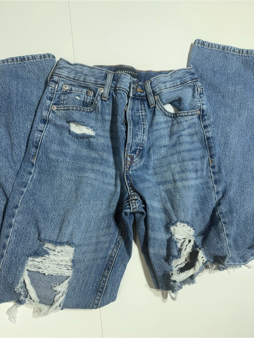 Aeropostale Distressed Light Blue Boyfriend Jeans